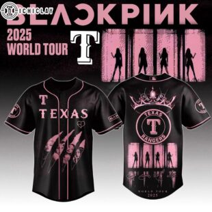 Texas Rangers MLB x Black Pink Deadline World Tour Baseball Jersey For Fans