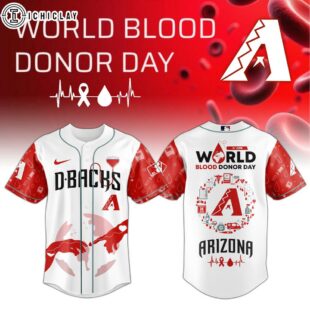 Arizona Diamondbacks MLB x World Blood Donor Day Baseball Jersey For Fans