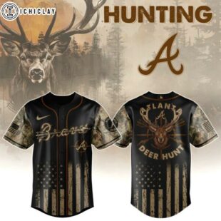 Atlanta Braves MLB x Deer Hunting Baseball Jersey Shirt