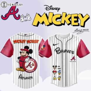 Atlanta Braves MLB x Mickey Mouse And Friends Baseball Jersey Shirt