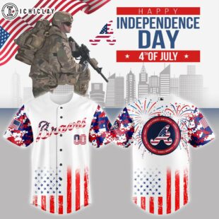 Atlanta Braves MLB x The 4th of July x Military Baseball Jersey Shirt