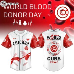 Chicago Cubs MLB x World Blood Donor Day Baseball Jersey For Fans
