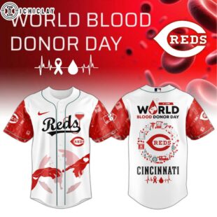 Cincinnati Reds MLB x World Blood Donor Day Baseball Jersey For Fans
