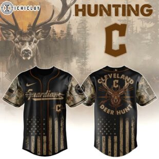 Cleveland Guardians MLB x Deer Hunting Baseball Jersey Shirt