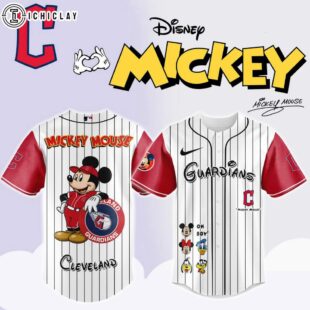 Cleveland Guardians MLB x Mickey Mouse And Friends Baseball Jersey Shirt
