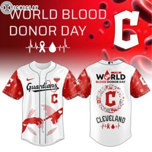 Cleveland Guardians MLB x World Blood Donor Day Baseball Jersey For Fans