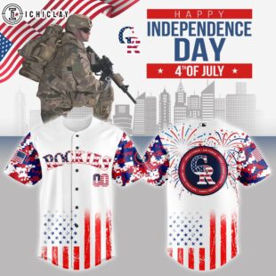 Colorado Rockies MLB x The 4th of July x Military Baseball Jersey Shirt