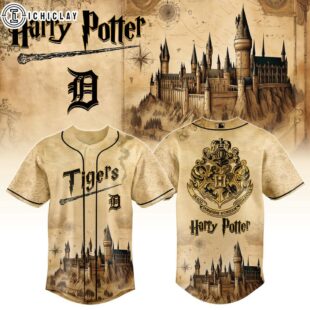 Detroit Tigers MLB x Harry Potter Hogwarts Baseball Jersey Shirt