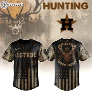 Houston Astros MLB x Deer Hunting Baseball Jersey Shirt