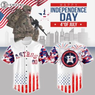 Houston Astros MLB x The 4th of July x Military Baseball Jersey Shirt