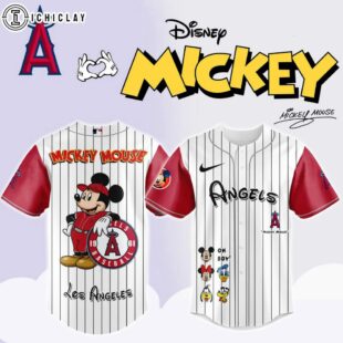 Los Angeles Angels MLB x Mickey Mouse And Friends Baseball Jersey Shirt