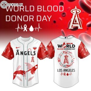 Los Angeles Angels MLB x World Blood Donor Day Baseball Jersey For Fans