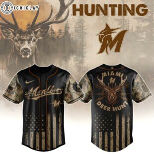 Miami Marlins MLB x Deer Hunting Baseball Jersey Shirt