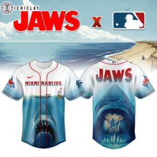 Miami Marlins MLB x JAWS Baseball Jersey Shirt For Fans