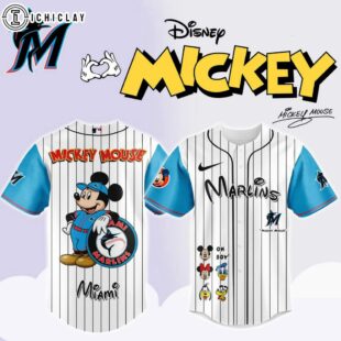 Miami Marlins MLB x Mickey Mouse And Friends Baseball Jersey Shirt