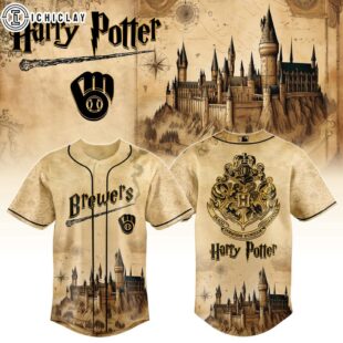 Milwaukee Brewers MLB x Harry Potter Hogwarts Baseball Jersey Shirt