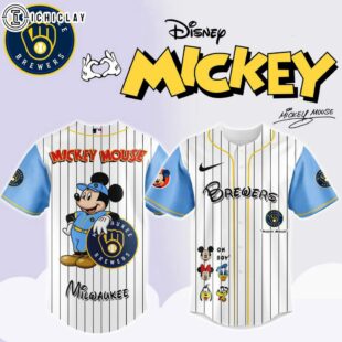 Milwaukee Brewers MLB x Mickey Mouse And Friends Baseball Jersey Shirt