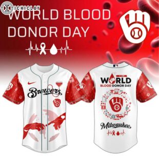 Milwaukee Brewers MLB x World Blood Donor Day Baseball Jersey For Fans