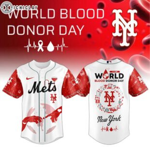 New York Mets MLB x World Blood Donor Day Baseball Jersey For Fans
