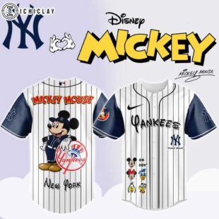 New York Yankees MLB x Mickey Mouse And Friends Baseball Jersey Shirt