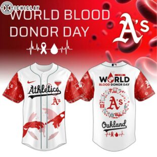 Oakland Athletics MLB x World Blood Donor Day Baseball Jersey For Fans