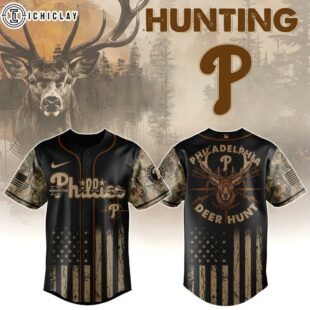 Philadelphia Phillies MLB x Deer Hunting Baseball Jersey Shirt