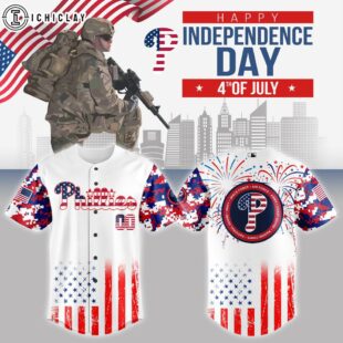 Philadelphia Phillies MLB x The 4th of July x Military Baseball Jersey Shirt