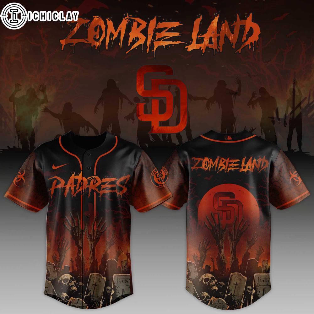 San Diego Padres MLB x Zombie Land Baseball Jersey For Fans San Diego Padres MLB x Zombie Land Baseball Jersey For Fans