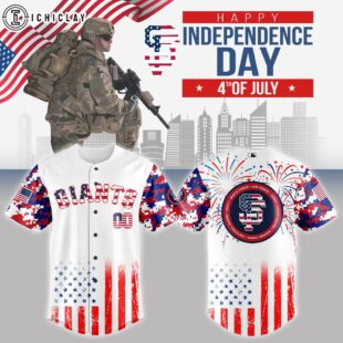 San Francisco Giants MLB x The 4th of July x Military Baseball Jersey Shirt