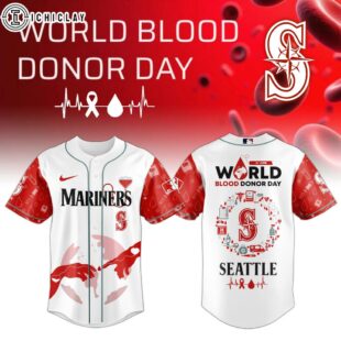 Seattle Mariners MLB x World Blood Donor Day Baseball Jersey For Fans