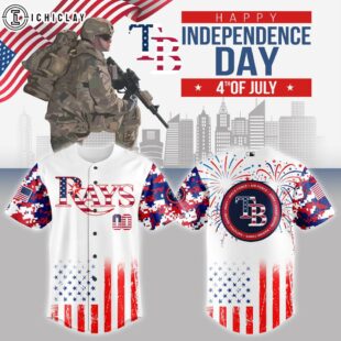 Tampa Bay Rays MLB x The 4th of July x Military Baseball Jersey Shirt