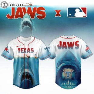 Texas Rangers MLB x JAWS Baseball Jersey Shirt For Fans