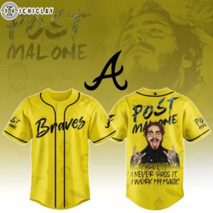 Atlanta Braves MLB x Post Malone Tour Baseball Jersey For Fans