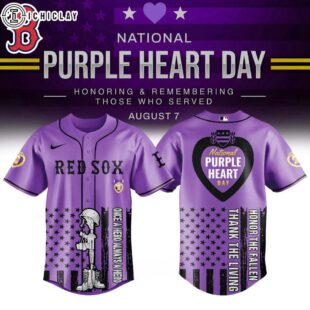 Boston Red Sox MLB X Purple Heart Day Baseball Jersey Shirt