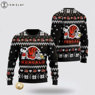 Cincinnati Bengals Cute The Snoopy Show Football Helmet Ugly Christmas Sweater