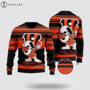 Cincinnati Bengals Dabbing Snoopy NFL Ugly Christmas Sweater
