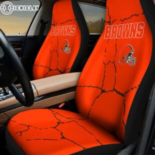Cleveland Browns Crack Pattern Car Seat Cover