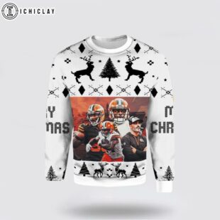 Cleveland Browns Deshaun Watson Kevin Stefanski Ugly Christmas Sweater