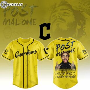 Cleveland Guardians MLB x Post Malone Tour Baseball Jersey For Fans