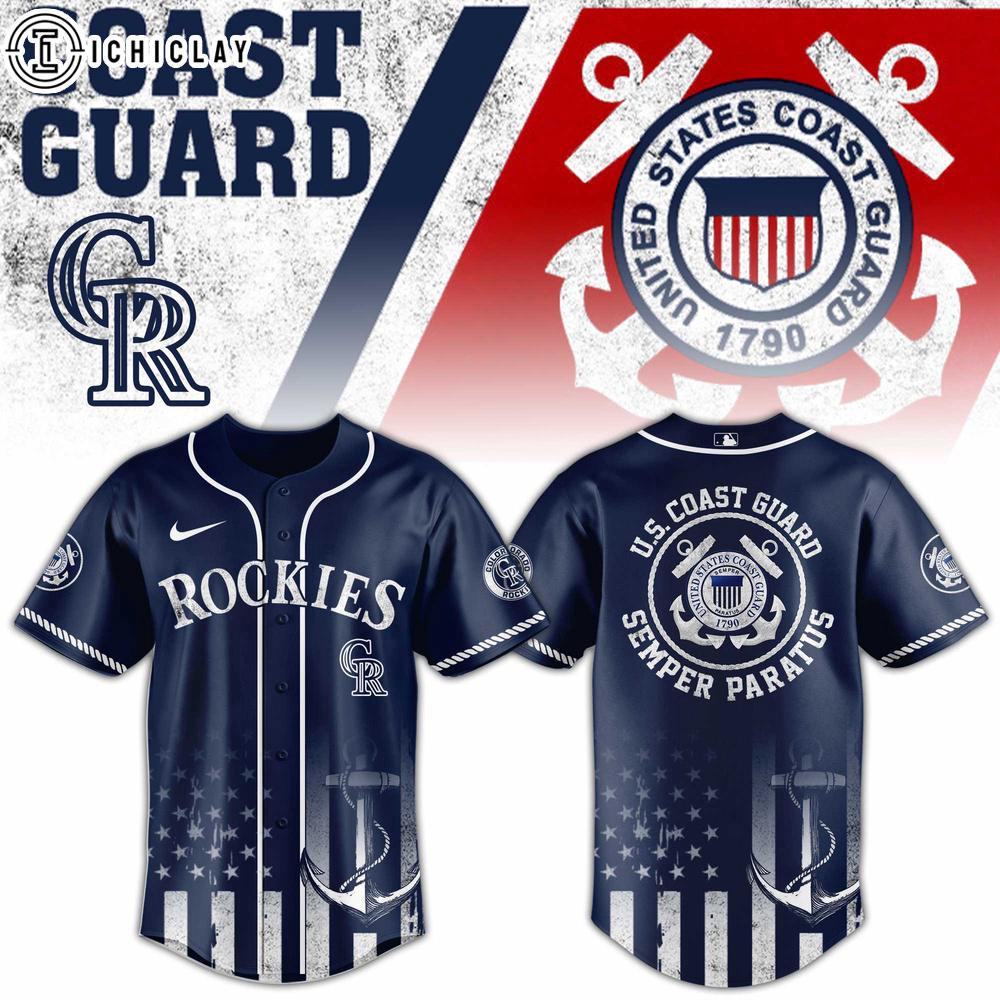 Colorado Rockies MLB x US Coast Guard Baseball Jersey Shirt Colorado Rockies MLB x US Coast Guard Baseball Jersey Shirt
