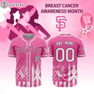 Custom Name And Number MLB San Francisco Giants Breast Cancer Awareness Baseball Jersey
