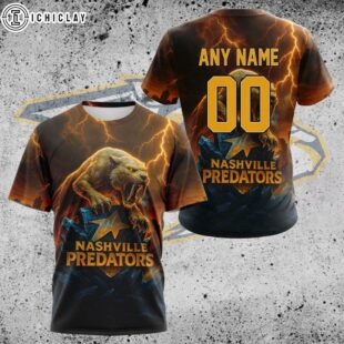 Custom Name Number NHL Nashville Predators Special All Over Print T-Shirt