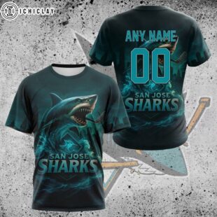 Custom Name Number NHL San Jose Sharks Special All Over Print T-Shirt