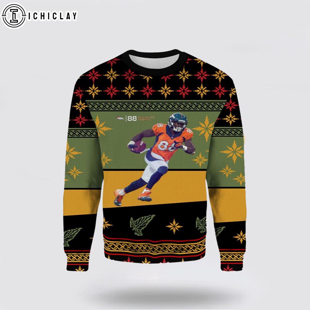 Demaryius Thomas Denver Broncos Ugly Christmas Sweater Demaryius Thomas Denver Broncos Ugly Christmas Sweater