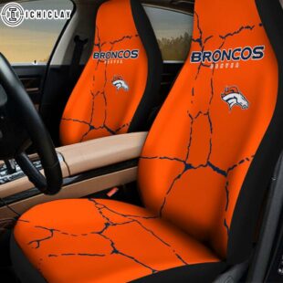 Denver Broncos Crack Pattern Car Seat Cover