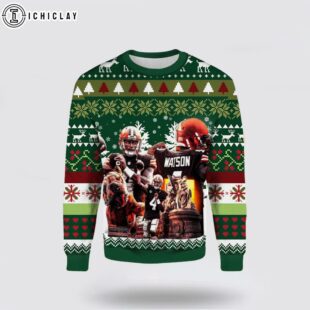 Deshasun Watson Cleveland Browns Ugly Christmas Sweater