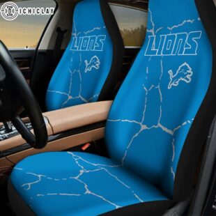 Detroit Lions Crack Pattern Car Seat Cover