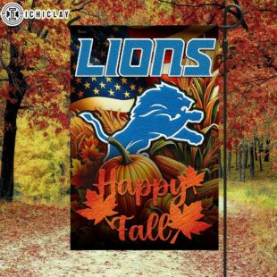 Detroit Lions NFL Happy Fall House And Garden Flag Decor