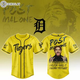 Detroit Tigers MLB x Post Malone Tour Baseball Jersey For Fans