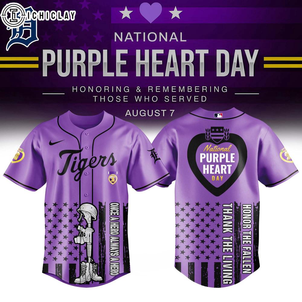 Detroit Tigers MLB X Purple Heart Day Baseball Jersey Shirt Detroit Tigers MLB X Purple Heart Day Baseball Jersey Shirt